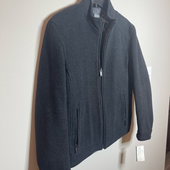 Michael Kors Charcoal Mens Wool Bomber Size S - Picture 3 of 4